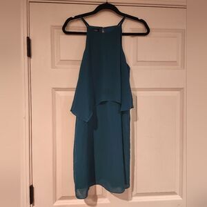 A. Byer emerald green halter sleeveless dress Medium